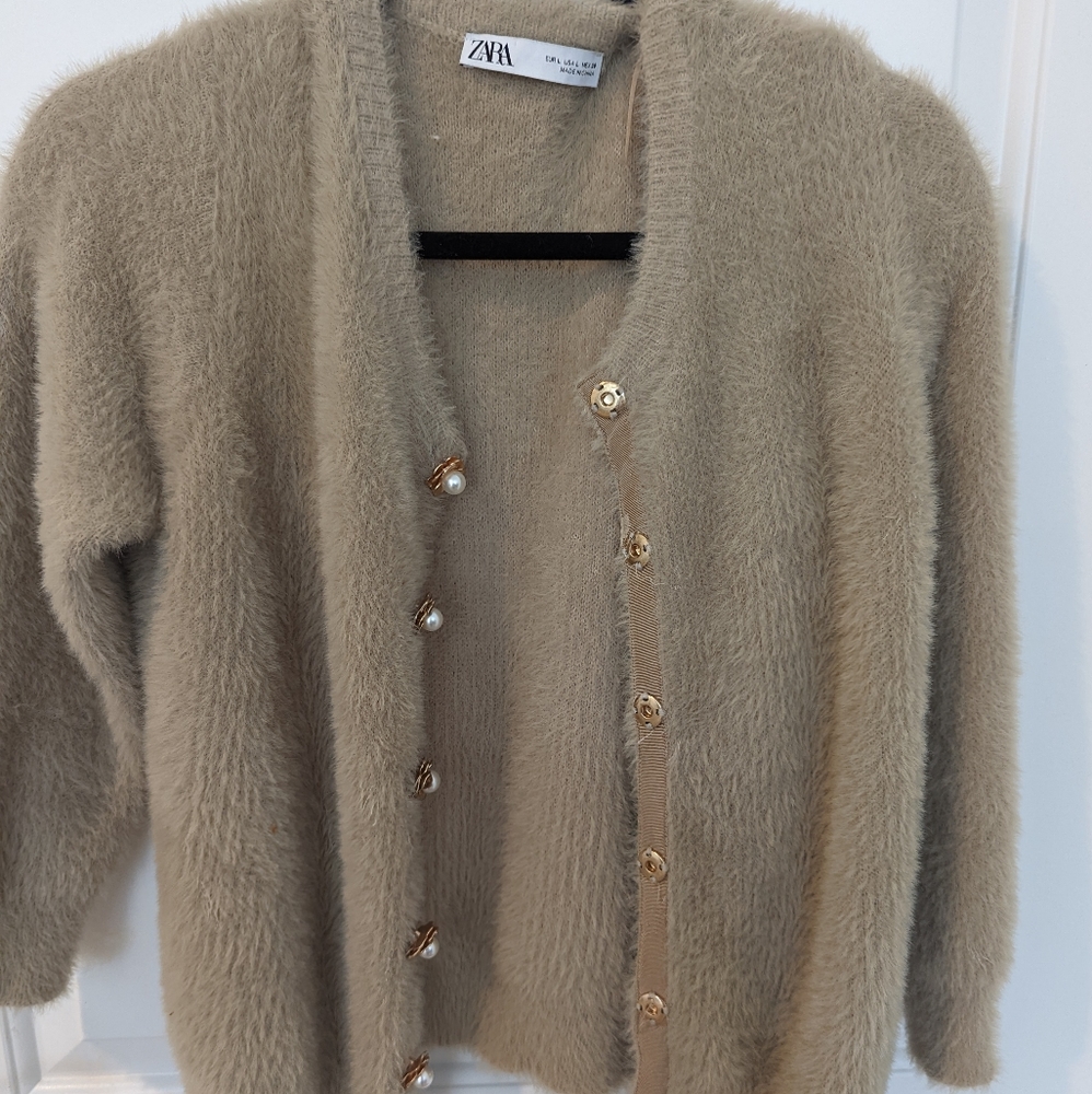 Zara fur cardigan